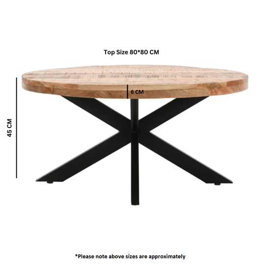 Salter Solid Mangowood Coffee Table With Metal Spider Legs