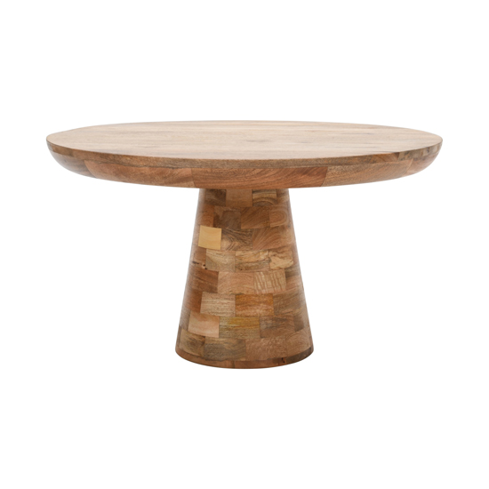 Salter Solid Mangowood Coffee Table Mushroom Style In Rough Swan