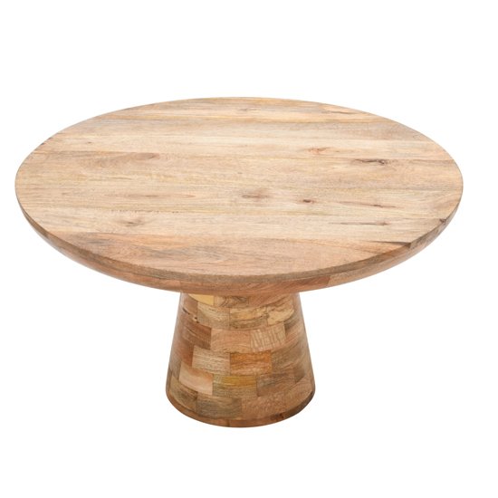 Salter Solid Mangowood Coffee Table Mushroom Style In Rough Swan