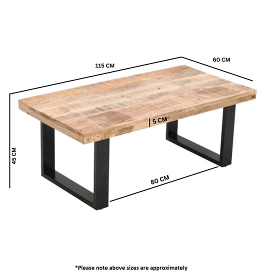 Salter Solid Mangowood Coffee Table In Rough Swan