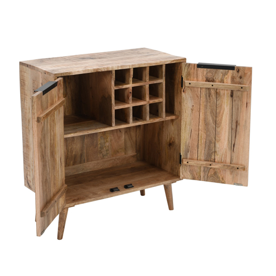 Salter Solid Mangowood Drinks Cabinet In Rough Swan