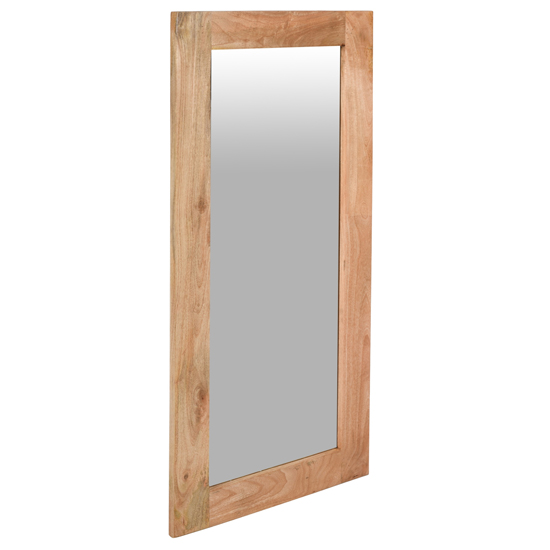 Salter Solid Mangowood Extra Long Wall Mirror In Rough Swan