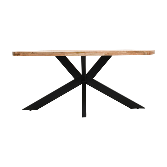 Salter Solid Mangowood Oval Dining Table In Rough Sawn