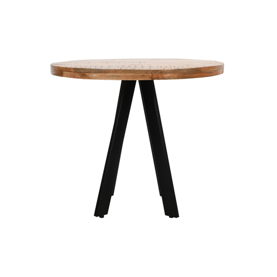 Salter Solid Mangowood Round Dining Table In Rough Sawn