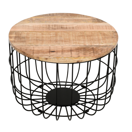 Salter Wood Coffee Table With Removable Top In Rough Swan