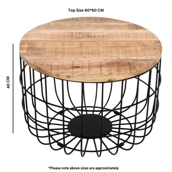 Salter Wood Coffee Table With Removable Top In Rough Swan