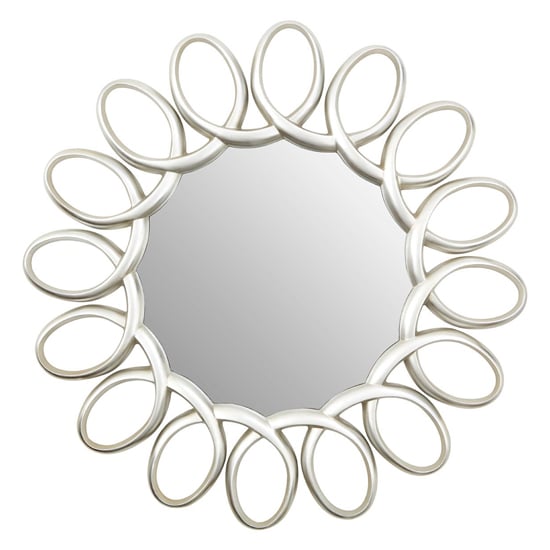 Saltier Round Wall Bedroom Mirror In Silver Pewter Frame_2