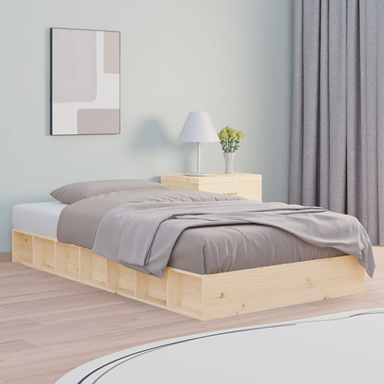 salus solid pinewood single bed in natural