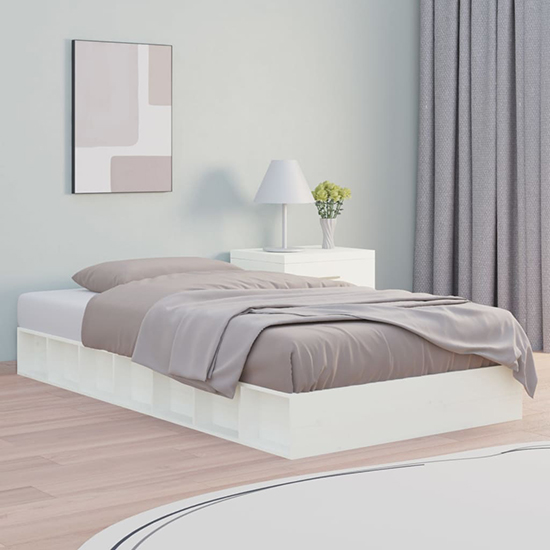 salus solid pinewood single bed in white