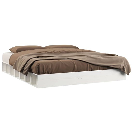 Salus Solid Pinewood Super King Size Bed In White