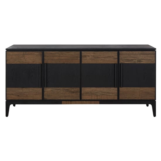 Nushagak Wooden Sideboard In Natural And Black With 4 Doors  _3