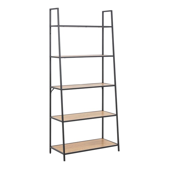 Product photograph of Salvo Wooden Bookcase With 5 Matt Wild Oak Shelves from Furniture in Fashion