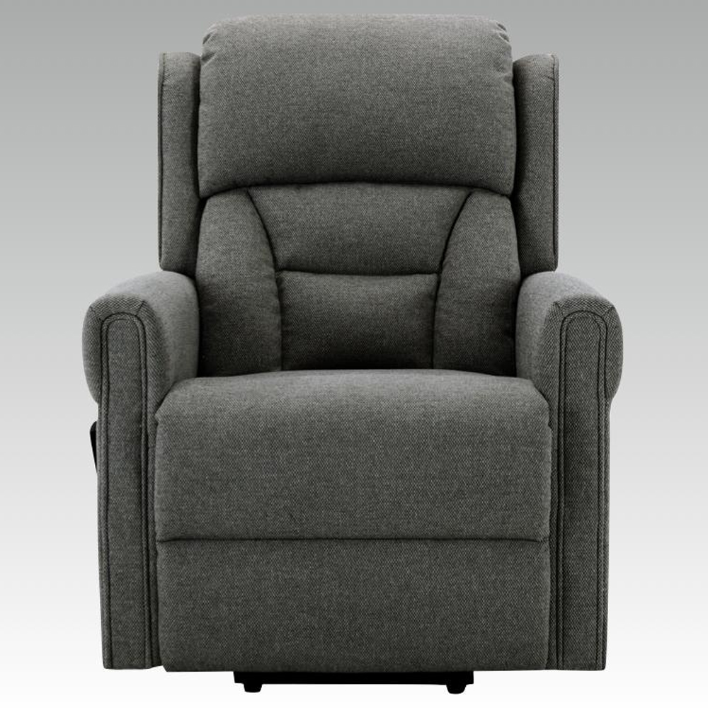 Salvo Fabric Electric Lift And Tilt Recliner Chair In Grey