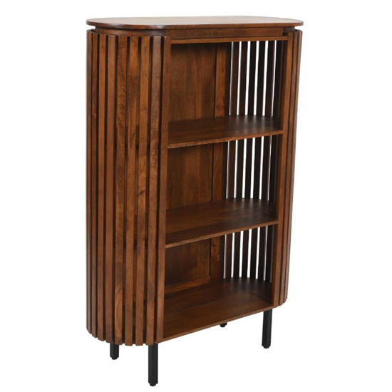 Salvo Mango Wood Bookcase With 2 Shelves In Walnut