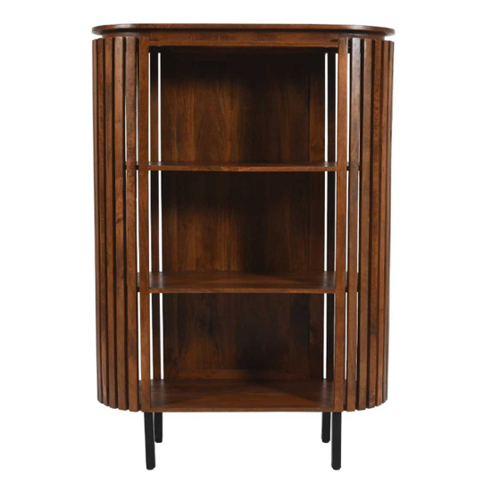 Product photograph of Salvo Mango Wood Bookcase With 2 Shelves In Walnut from Furniture in Fashion
