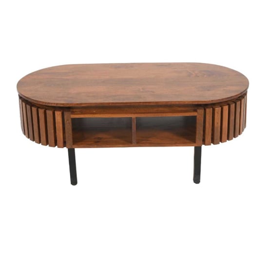 Product photograph of Salvo Mango Wood Coffee Table Rectangular In Walnut from Furniture in Fashion