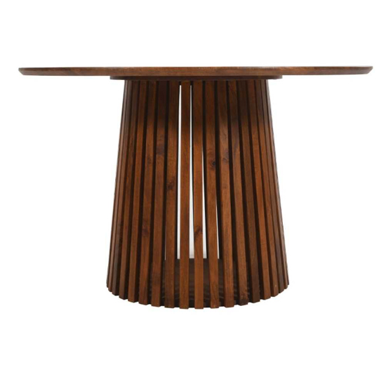 Salvo Mango Wood Dining Table Round In Walnut