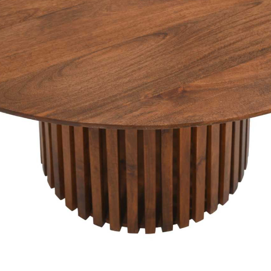 Salvo Mango Wood Dining Table Round In Walnut