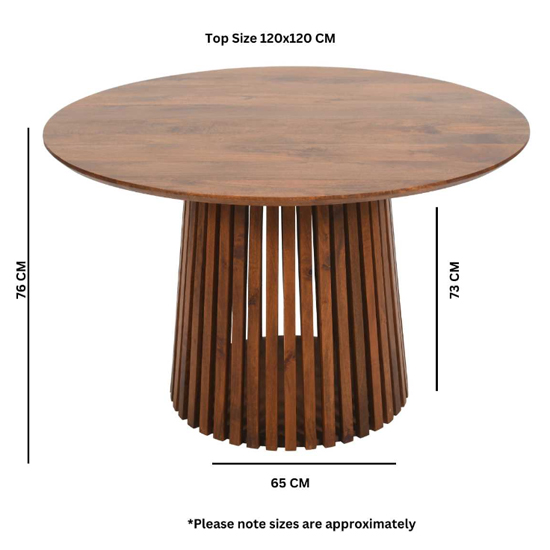 Salvo Mango Wood Dining Table Round In Walnut