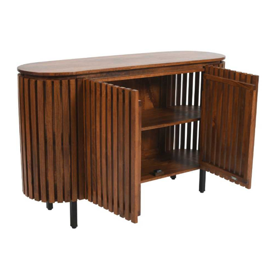 Salvo Mango Wood Sideboard With 2 Doors In Walnut