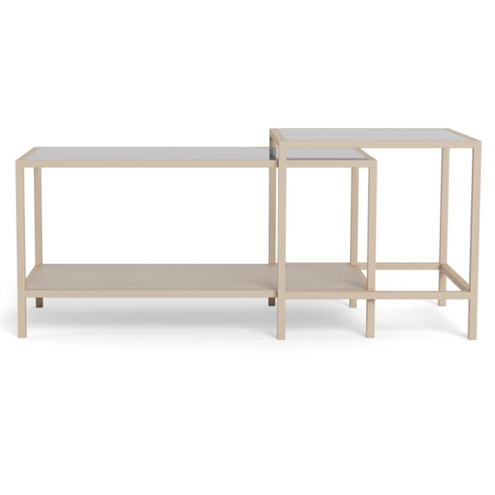 Salvo Melamine Nesting Coffee Table With Steel Base - Grey