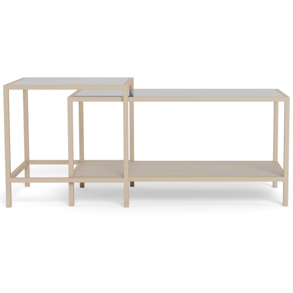 Salvo Melamine Nesting Coffee Table With Steel Base - Grey