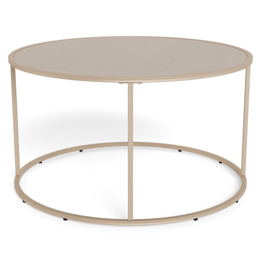 Salvo Melamine Round Coffee Table With Steel Base - Grey