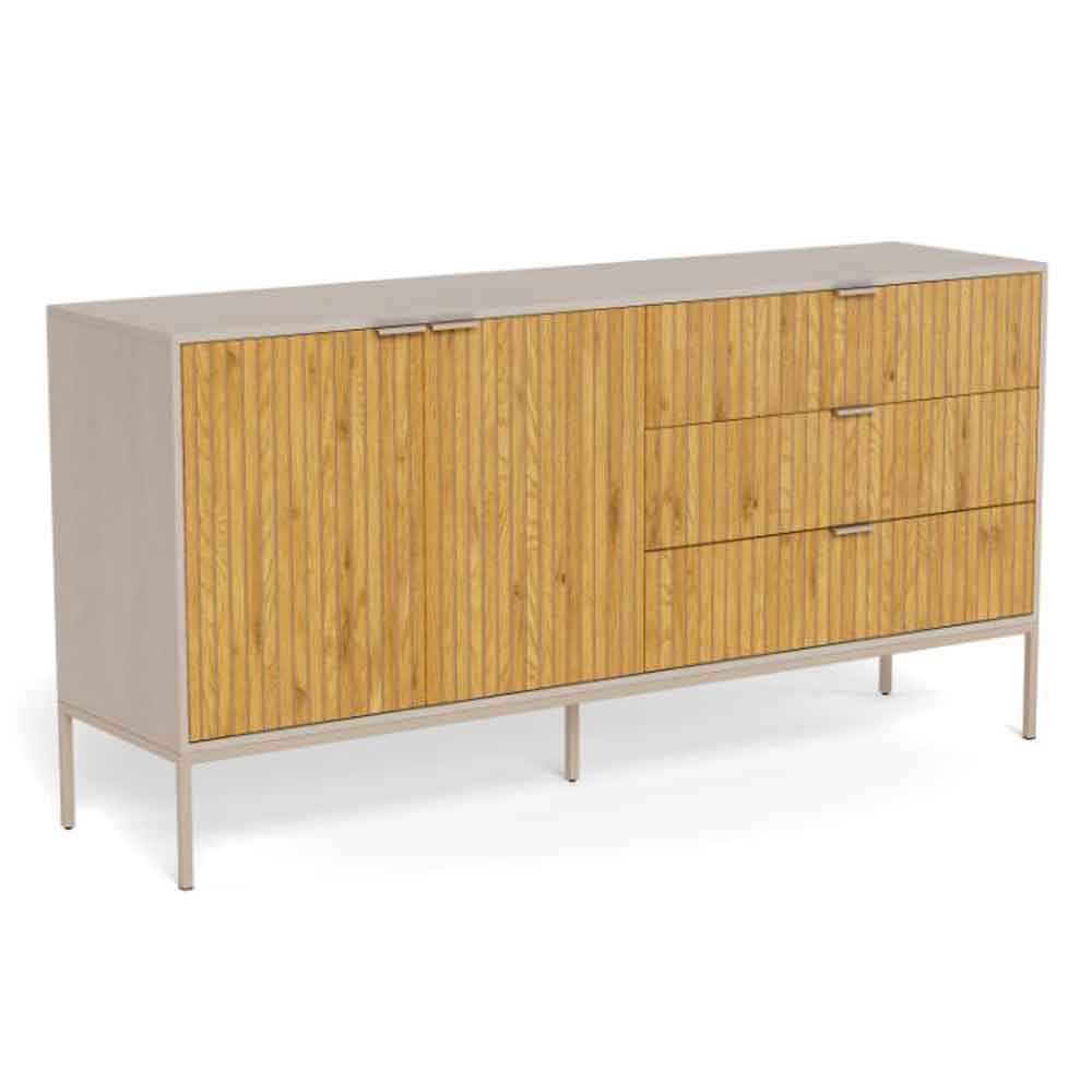 Salvo Melamine Sideboard With 2 Doors And 3 Drawers - Grey