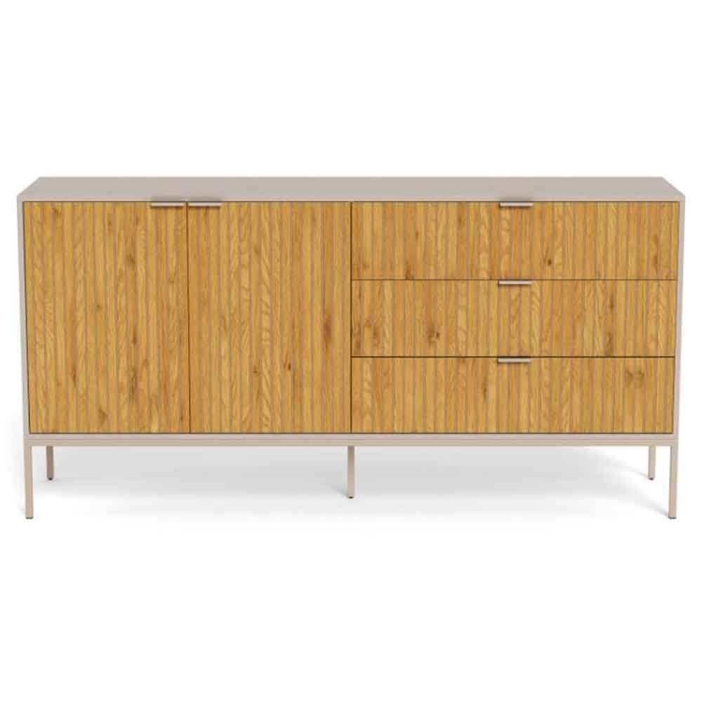 Salvo Melamine Sideboard With 2 Doors And 3 Drawers - Grey