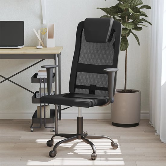 Product photograph of Salvo Mesh Fabric Home And Office Chair In Black from Furniture in Fashion
