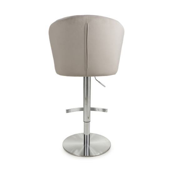 Solvo Mink Velvet Bar Stools With Chrome Base In Pair