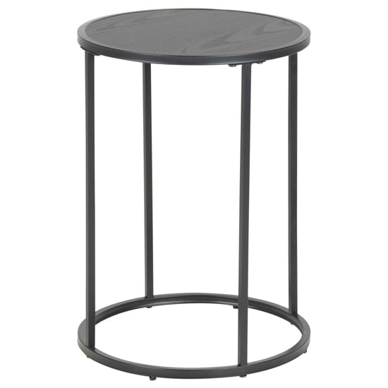 Product photograph of Salvo Wooden Side Table Round In Ash Black from Furniture in Fashion