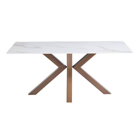 Salvo Sintered Stone Dining Table Rectangular In Kass Gold