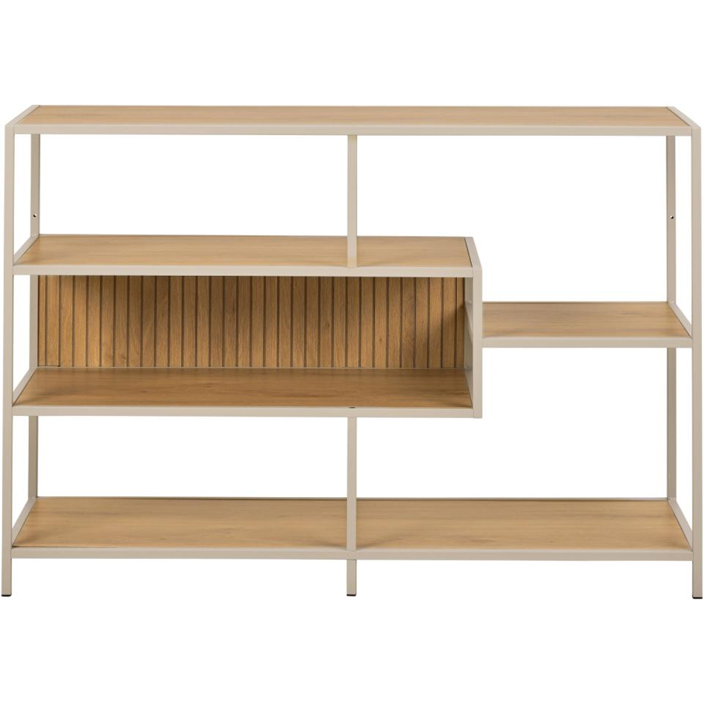 Salvo Steel Bookcase With 4 Shelves - Oak And Grey