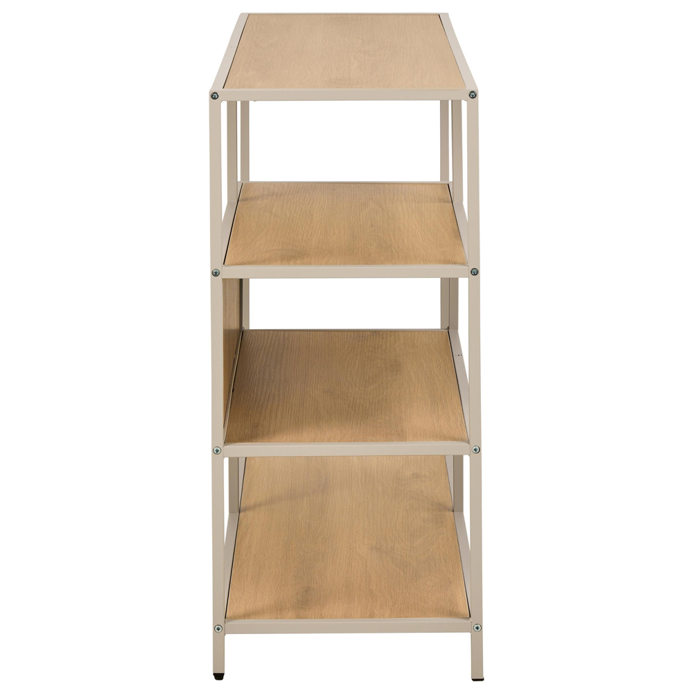 Salvo Steel Bookcase With 4 Shelves - Oak And Grey