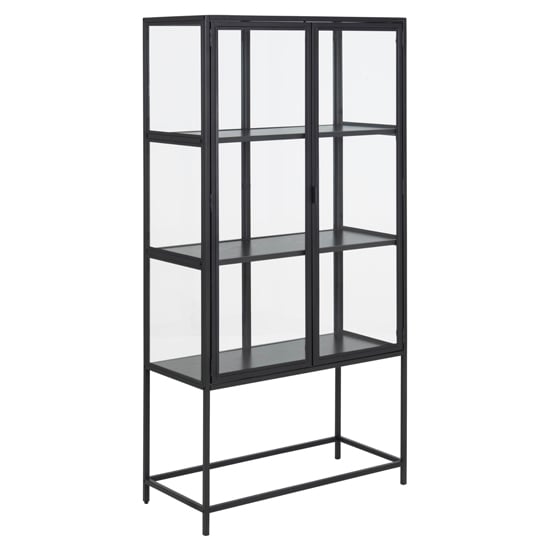 Read more about Salvo steel display cabinet with 2 doors in matt black