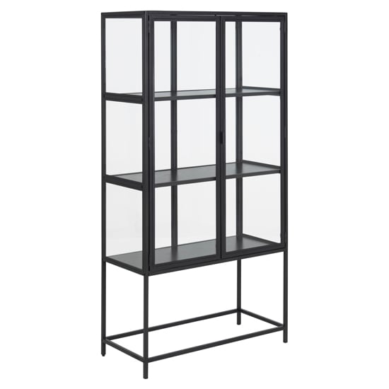 Photo of Salvo steel display cabinet with 2 doors in matt black