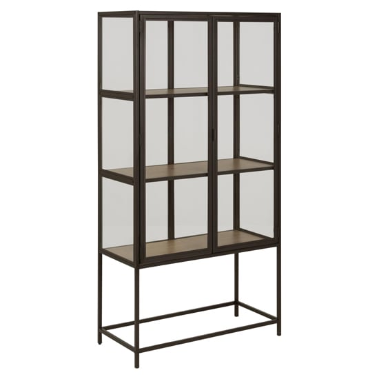 Read more about Salvo steel display cabinet 2 doors in matt wild oak shelves
