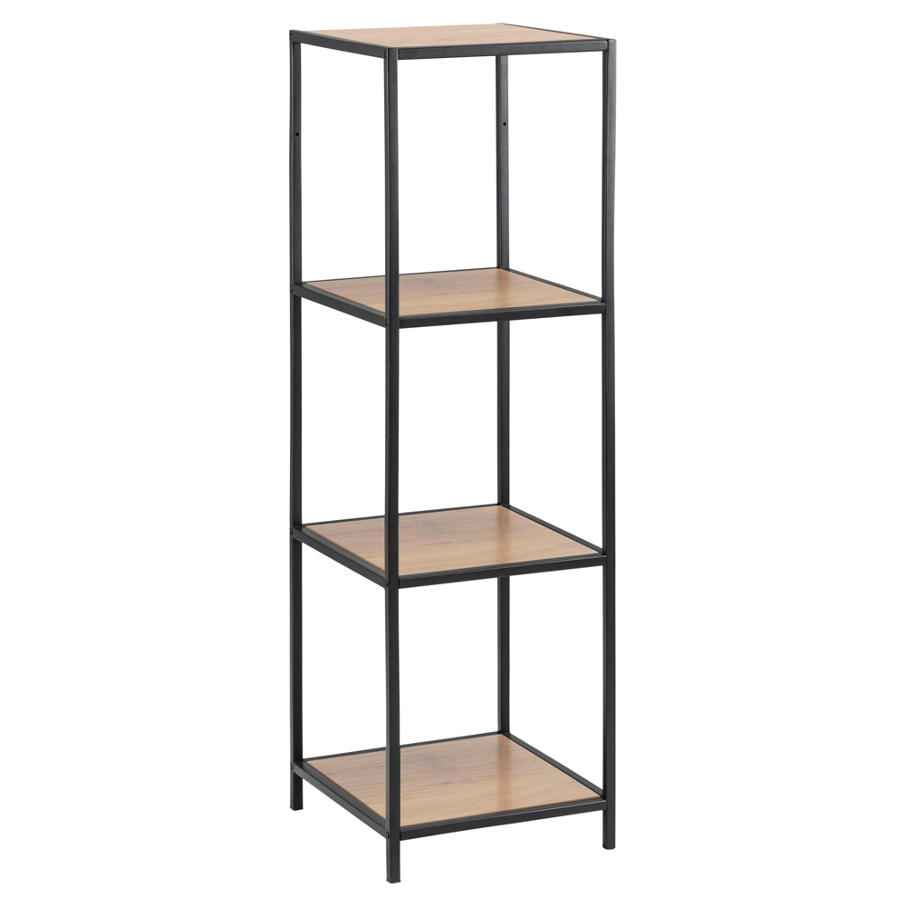 Salvo Tall Wooden Bookcase With 3 Shelves In Matt Wild Oak