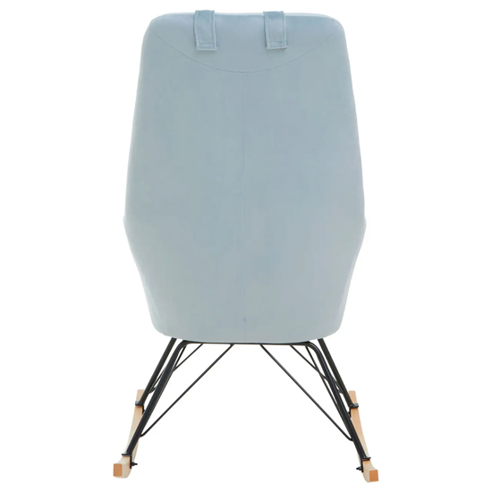 Salvo Velvet Rocking Chair In Blue
