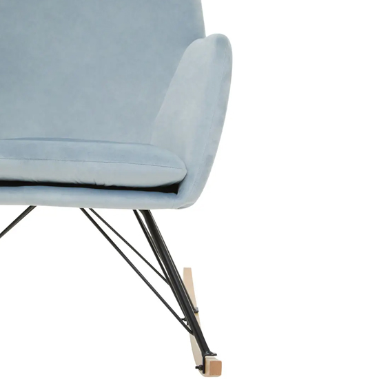 Salvo Velvet Rocking Chair In Blue