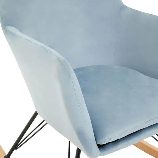 Salvo Velvet Rocking Chair In Blue