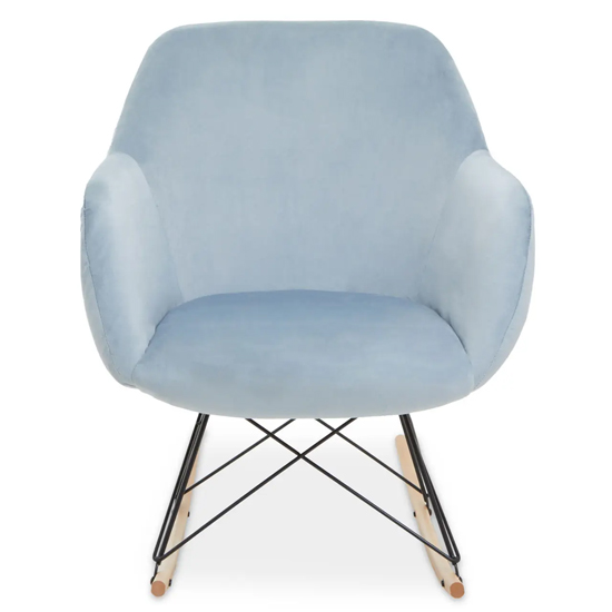 Salvo Velvet Rocking Chair Small In Blue