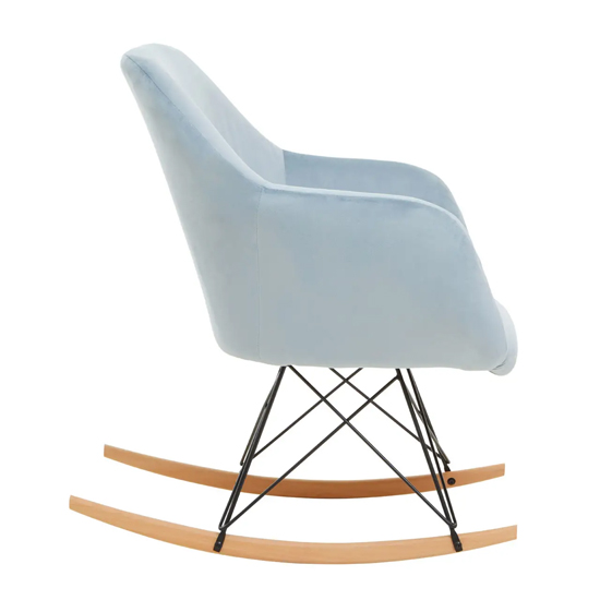 Salvo Velvet Rocking Chair Small In Blue