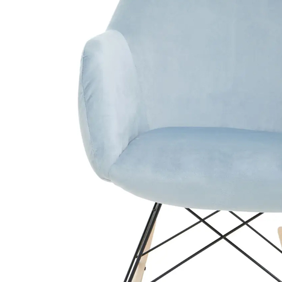 Salvo Velvet Rocking Chair Small In Blue