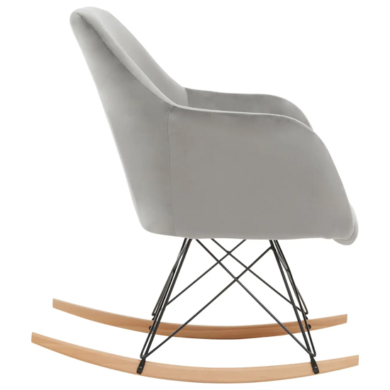 Salvo Velvet Rocking Chair Small In Grey