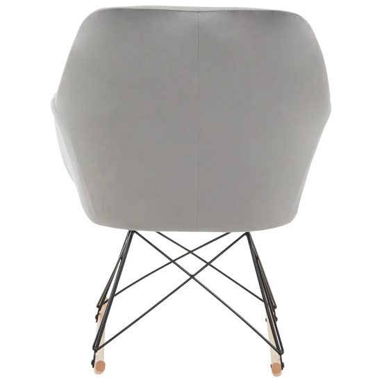 Salvo Velvet Rocking Chair Small In Grey
