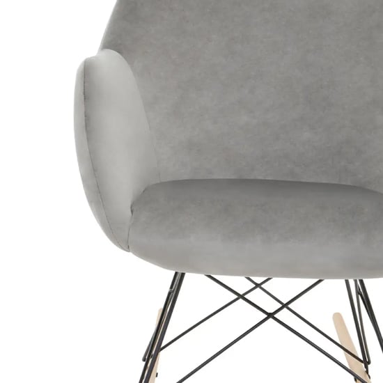 Salvo Velvet Rocking Chair Small In Grey