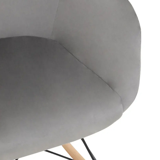 Salvo Velvet Rocking Chair Small In Grey