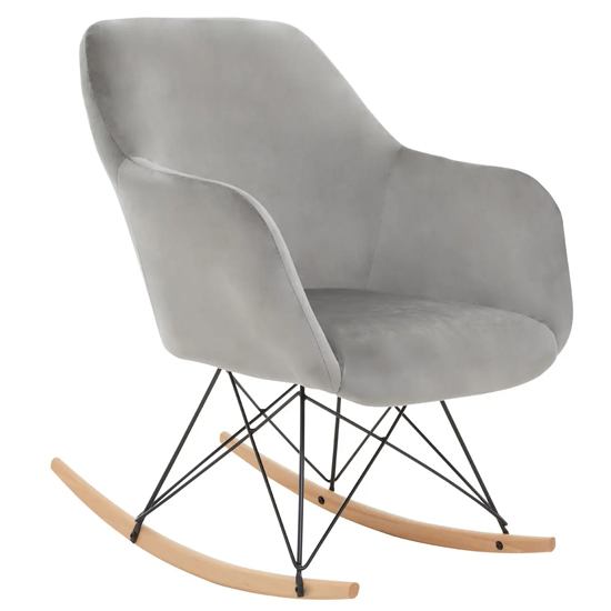 Read more about Salvo velvet rocking chair small in grey
